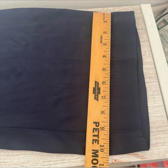 Babaton Aritzia Navy Satin Dress Pants Straight Leg Pleated Office Party Sz 8 - Picture 6 of 13